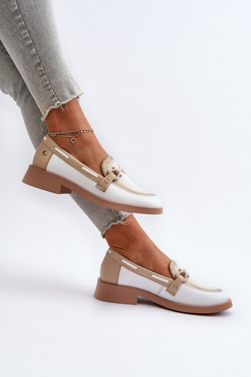 Āda Mokasīni apavi Sieviešu Tā irciejka 06493-11 Baltas-smilšu krāsas