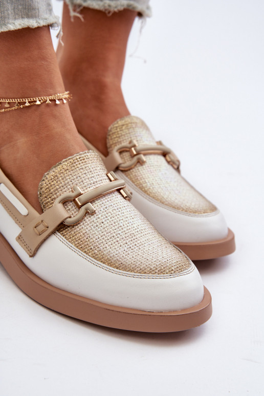 Āda Mokasīni apavi Sieviešu Tā irciejka 06493-11 Baltas-smilšu krāsas