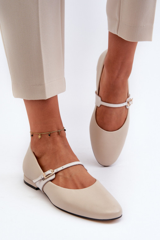 Balerīnas Sieviešu ar platiem papēžiem Laura Messi 2774 smilšu krāsas Balerīnas Sieviešu ar platiem papēžiem Laura Messi 2774 smilšu krāsas