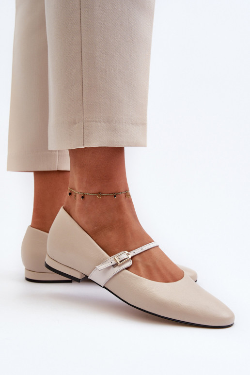 Balerīnas Sieviešu ar platiem papēžiem Laura Messi 2774 smilšu krāsas Balerīnas Sieviešu ar platiem papēžiem Laura Messi 2774 smilšu krāsas