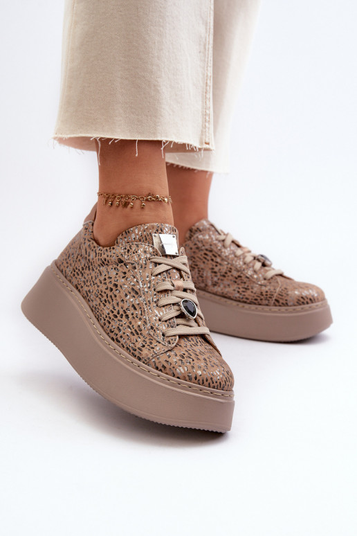 Āda sporta apavi ar platformu Tā irciejka 06191-10 smilšu krāsas