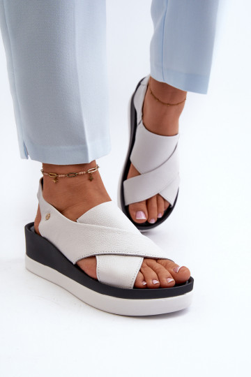 Zazoo 40256 odiniskas platformu sandales baltā krāsā 2
