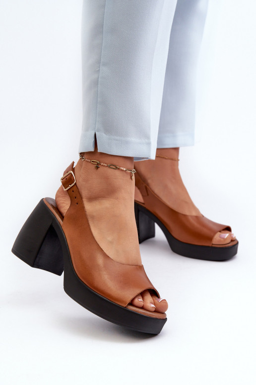 Zazoo 40376 Sieviešu basenes Uz masīviem papēžiem brūnas krāsas Zazoo 40376 Sieviešu basenes Uz masīviem papēžiem brūnas krāsas