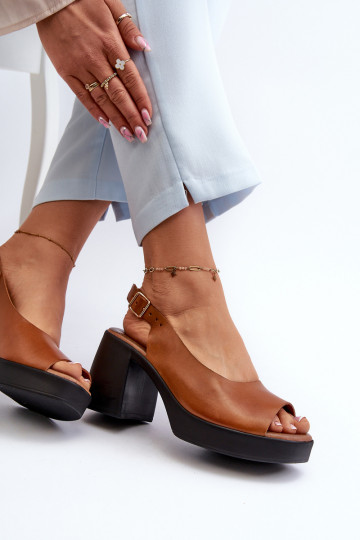 Zazoo 40376 Sieviešu basenes Uz masīviem papēžiem brūnas krāsas 2