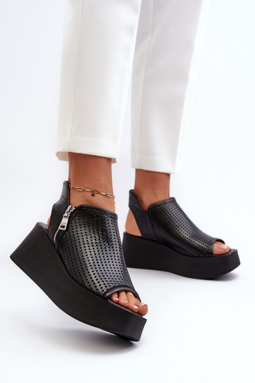 Zazoo 1792 Āda Ažūra basenes ar platformu melnas krāsas Zazoo 1792 Āda Ažūra basenes ar platformu melnas krāsas