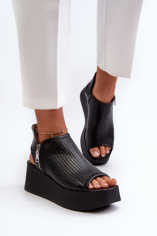 Zazoo 1792 Āda Ažūra basenes ar platformu melnas krāsas Zazoo 1792 Āda Ažūra basenes ar platformu melnas krāsas