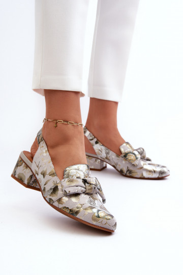 Sieviešu Sieviešu basenes Uz Zema Papēža ar puķītēm Tā irciejka N6539-38 Zaļas krāsas