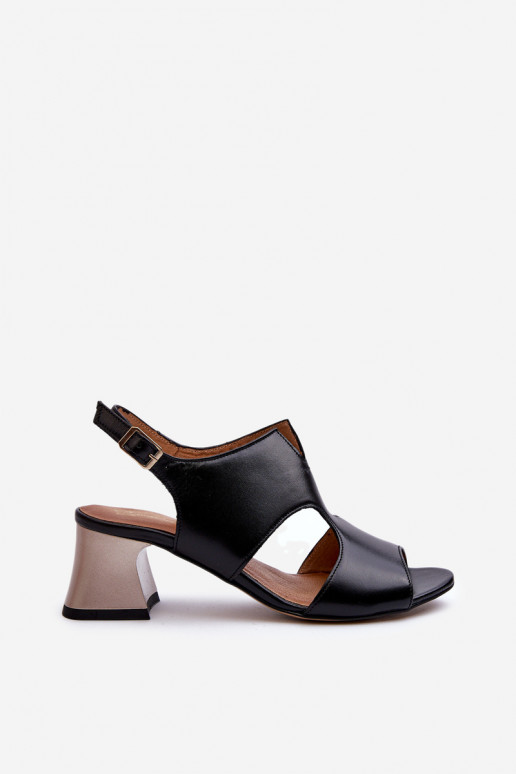 Sieviešu basenes Āda ar papēdi Tā irciejka 06566-01 melnas krāsas Sieviešu basenes Āda ar papēdi Tā irciejka 06566-01 melnas krāsas