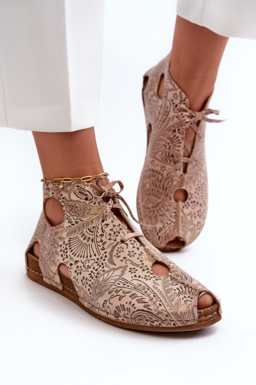 Rakstaina Āda Sieviešu puszābaki Tā irciejka 03426-02 smilšu krāsas Rakstaina Āda Sieviešu puszābaki Tā irciejka 03426-02 smilšu krāsas