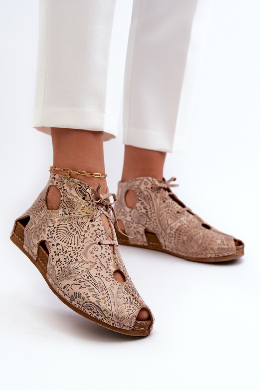 Rakstaina Āda Sieviešu puszābaki Tā irciejka 03426-02 smilšu krāsas Rakstaina Āda Sieviešu puszābaki Tā irciejka 03426-02 smilšu krāsas