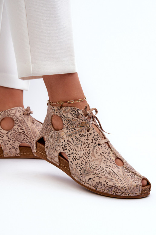 Rakstaina Āda Sieviešu puszābaki Tā irciejka 03426-02 smilšu krāsas Rakstaina Āda Sieviešu puszābaki Tā irciejka 03426-02 smilšu krāsas