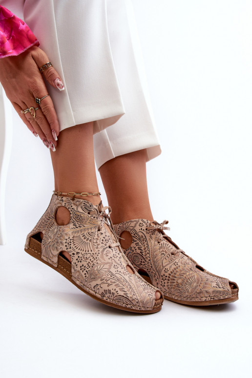 Rakstaina Āda Sieviešu puszābaki Tā irciejka 03426-02 smilšu krāsas Rakstaina Āda Sieviešu puszābaki Tā irciejka 03426-02 smilšu krāsas