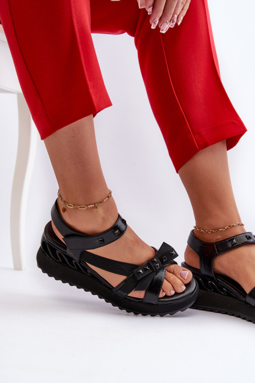 Sieviešu basenes ar bantītēm D&A CR956 melnas krāsas Sieviešu basenes ar bantītēm D&A CR956 melnas krāsas