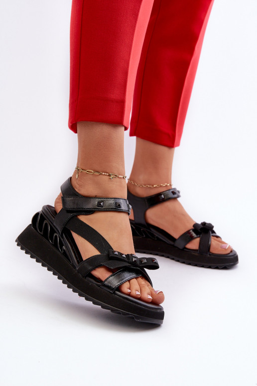 Sieviešu basenes ar bantītēm D&A CR956 melnas krāsas Sieviešu basenes ar bantītēm D&A CR956 melnas krāsas