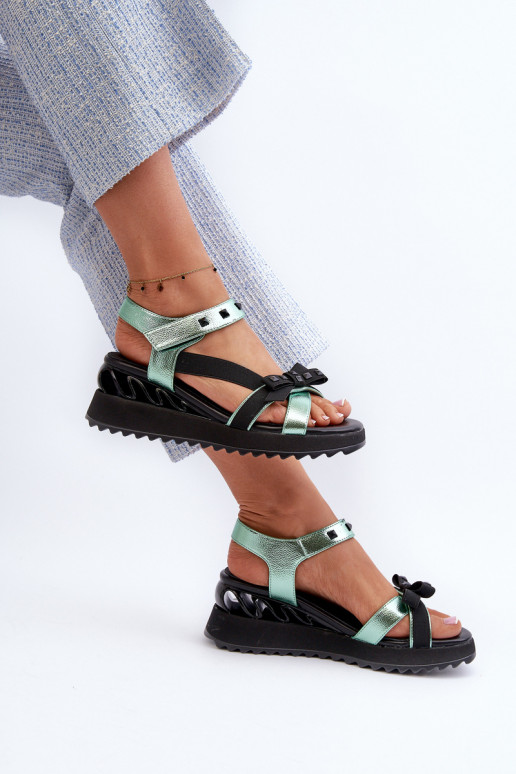 Sieviešu basenes ar bantītēm D&A CR956 Zaļas krāsas Sieviešu basenes ar bantītēm D&A CR956 Zaļas krāsas