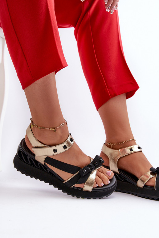 Sieviešu basenes ar bantītēm D&A CR956 Zelta krāsas Sieviešu basenes ar bantītēm D&A CR956 Zelta krāsas