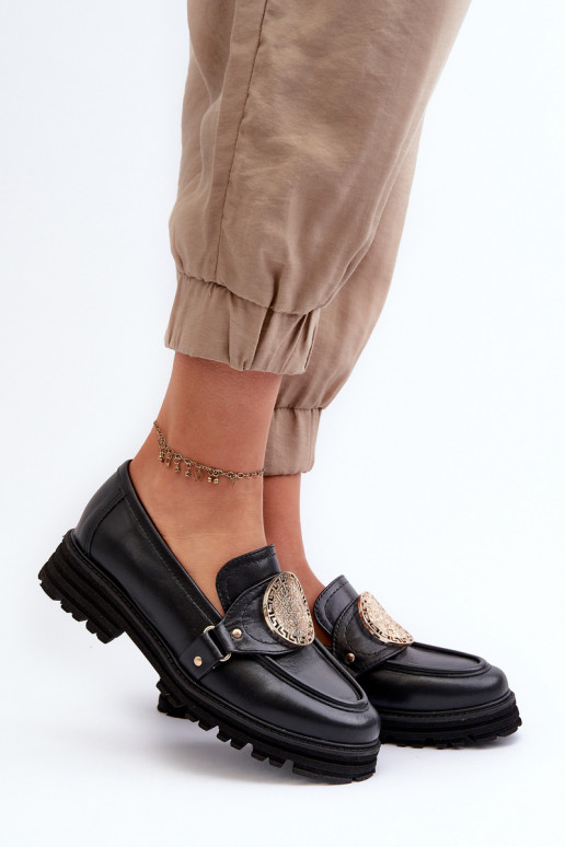 Zazoo 3485 sieviešu mokasīni Ar zelta rotājumu Dabīgas ādas Zazoo 3485 sieviešu mokasīni Ar zelta rotājumu Dabīgas ādas