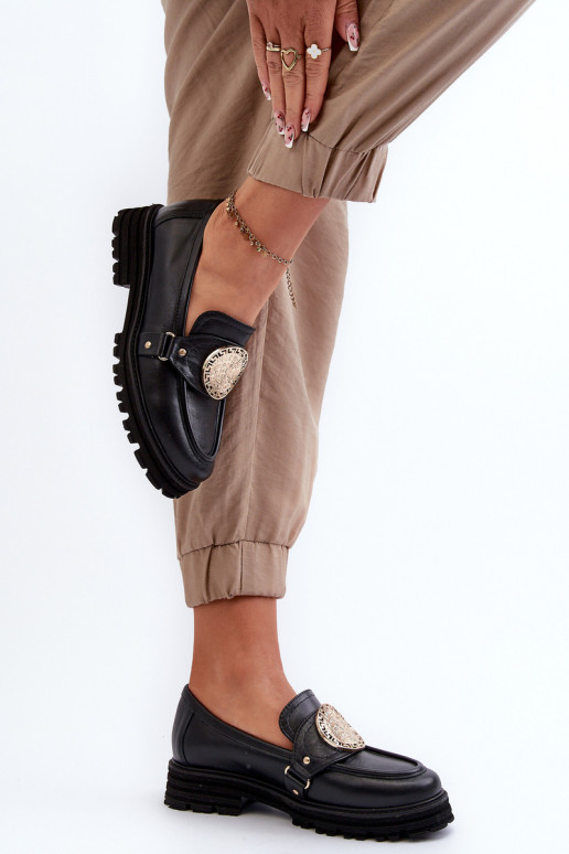 Zazoo 3485 sieviešu mokasīni Ar zelta rotājumu Dabīgas ādas Zazoo 3485 sieviešu mokasīni Ar zelta rotājumu Dabīgas ādas