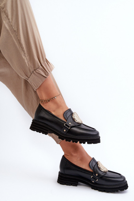 Zazoo 3485 sieviešu mokasīni Ar zelta rotājumu Dabīgas ādas Zazoo 3485 sieviešu mokasīni Ar zelta rotājumu Dabīgas ādas