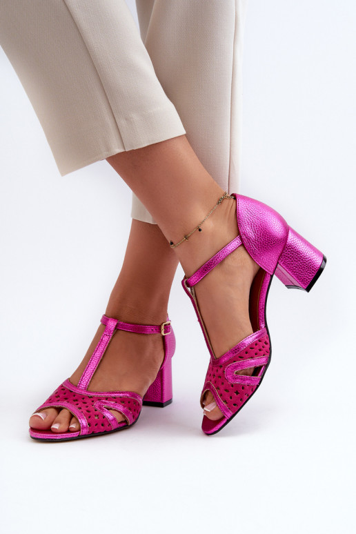 sandales Āda Sieviešu ar papēdi Tā irciejka 06551-15 rozā krāsas sandales Āda Sieviešu ar papēdi Tā irciejka 06551-15 rozā krāsas