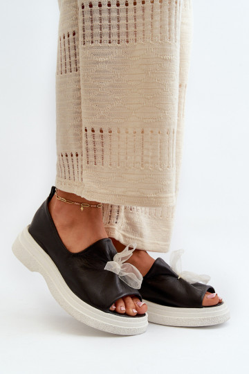 Zazoo 2939 Sieviešu basenes Sieviešu ar bantītēm melnas krāsas 2