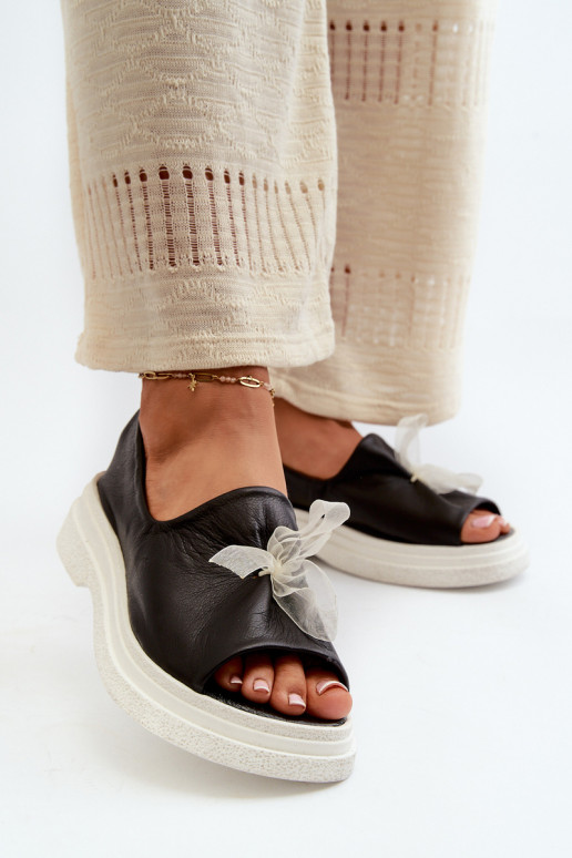 Zazoo 2939 Sieviešu basenes Sieviešu ar bantītēm melnas krāsas Zazoo 2939 Sieviešu basenes Sieviešu ar bantītēm melnas krāsas