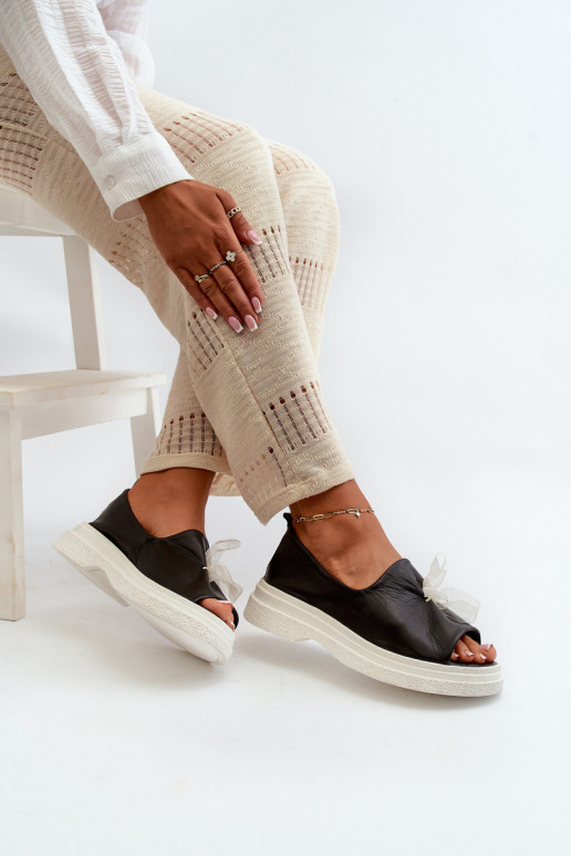 Zazoo 2939 Sieviešu basenes Sieviešu ar bantītēm melnas krāsas Zazoo 2939 Sieviešu basenes Sieviešu ar bantītēm melnas krāsas