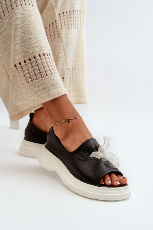 Zazoo 2939 Sieviešu basenes Sieviešu ar bantītēm melnas krāsas Zazoo 2939 Sieviešu basenes Sieviešu ar bantītēm melnas krāsas