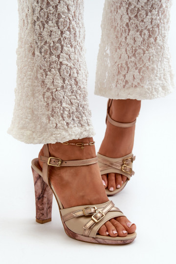 Āda Sieviešu basenes Tā irciejka 06564-22 smilšu krāsas-Zelta krāsas