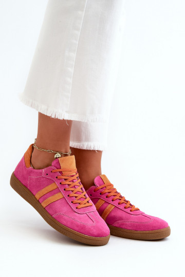 Zazoo N1068 zamšādas Zems Sneakers modeļa apavi Sieviešu rozā krāsas 2