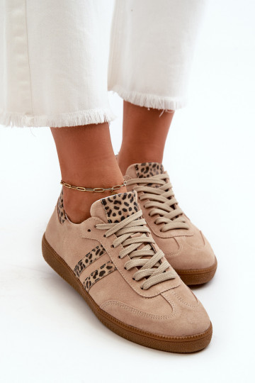 Zazoo N1068 zamšādas Zems Sneakers modeļa apavi Sieviešu smilšu krāsas