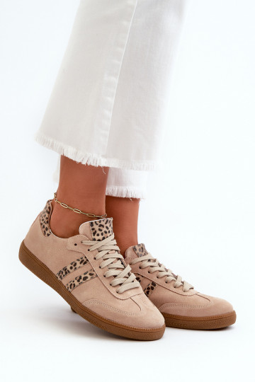 Zazoo N1068 zamšādas Zems Sneakers modeļa apavi Sieviešu smilšu krāsas 2