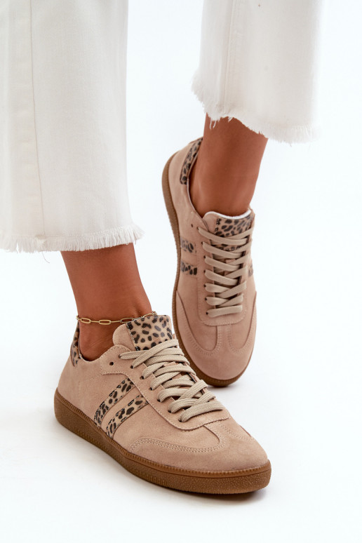 Zazoo N1068 zamšādas Zems Sneakers modeļa apavi Sieviešu smilšu krāsas