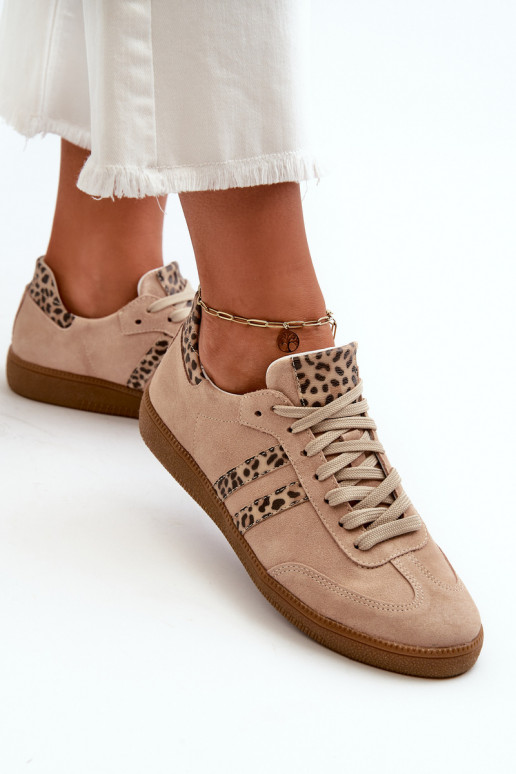 Zazoo N1068 zamšādas Zems Sneakers modeļa apavi Sieviešu smilšu krāsas