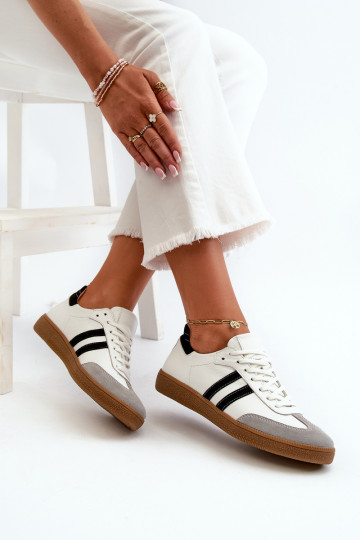 Zazoo N1068 Āda Zems Sneakers modeļa apavi Sieviešu baltas krāsas