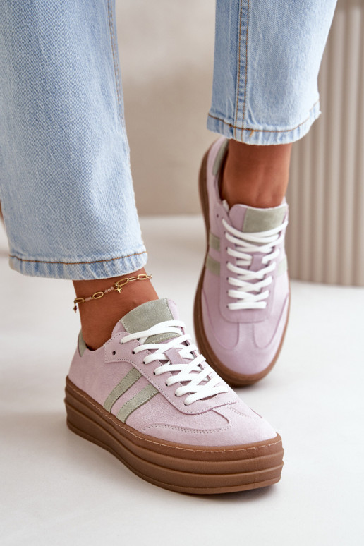 Zazoo N1068S4 Sneakers modeļa apavi ar platformu Violeta krāsa Zazoo N1068S4 Sneakers modeļa apavi ar platformu Violeta krāsa