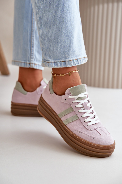 Zazoo N1068S4 Sneakers modeļa apavi ar platformu Violeta krāsa Zazoo N1068S4 Sneakers modeļa apavi ar platformu Violeta krāsa