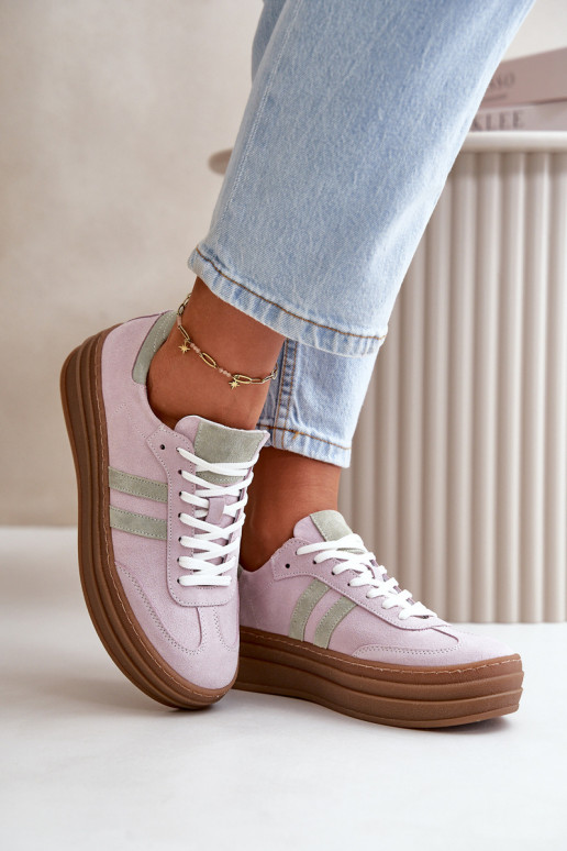 Zazoo N1068S4 Sneakers modeļa apavi ar platformu Violeta krāsa Zazoo N1068S4 Sneakers modeļa apavi ar platformu Violeta krāsa