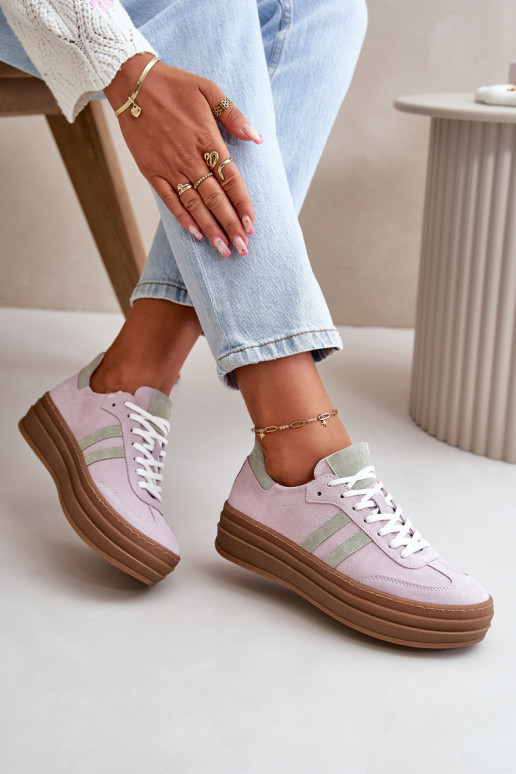 Zazoo N1068S4 Sneakers modeļa apavi ar platformu Violeta krāsa Zazoo N1068S4 Sneakers modeļa apavi ar platformu Violeta krāsa