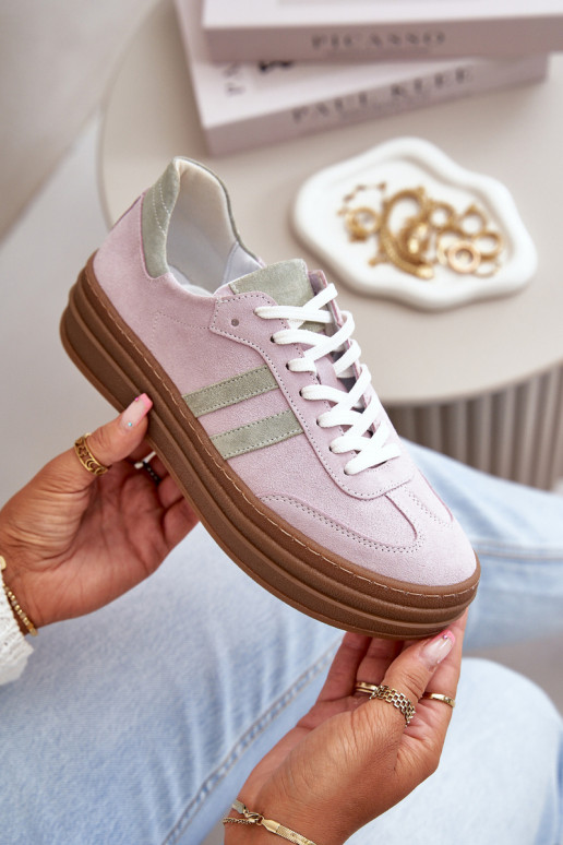 Zazoo N1068S4 Sneakers modeļa apavi ar platformu Violeta krāsa Zazoo N1068S4 Sneakers modeļa apavi ar platformu Violeta krāsa