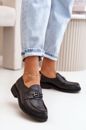 Zazoo 20174 Āda Eleganta stila apavi Sieviešu ar platiem papēžiem melnas krāsas