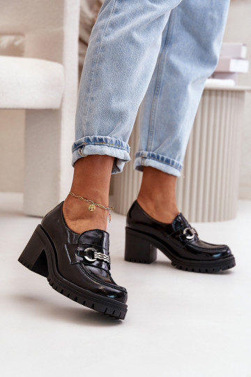 Zazoo 20175 Laque apavi Sieviešu ar papēdi Dabīgas ādas melnas krāsas