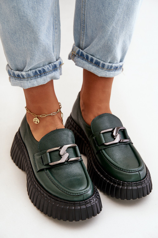 Zazoo 20176 apavi sieviešu mokasīni Izgatavota no dabīgas ādas haki krāsas Zazoo 20176 apavi sieviešu mokasīni Izgatavota no dabīgas ādas haki krāsas