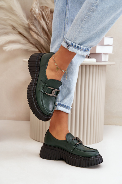 Zazoo 20176 apavi sieviešu mokasīni Izgatavota no dabīgas ādas haki krāsas Zazoo 20176 apavi sieviešu mokasīni Izgatavota no dabīgas ādas haki krāsas