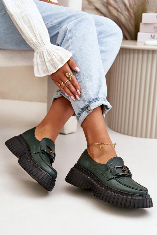 Zazoo 20176 apavi sieviešu mokasīni Izgatavota no dabīgas ādas haki krāsas Zazoo 20176 apavi sieviešu mokasīni Izgatavota no dabīgas ādas haki krāsas