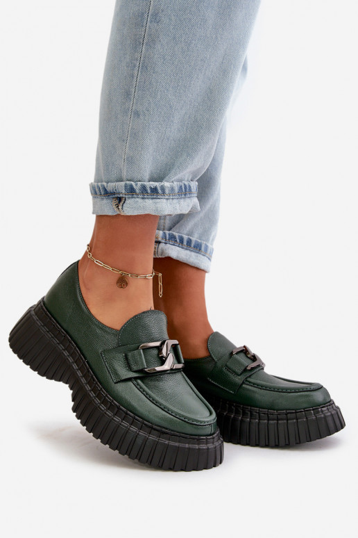 Zazoo 20176 apavi sieviešu mokasīni Izgatavota no dabīgas ādas haki krāsas Zazoo 20176 apavi sieviešu mokasīni Izgatavota no dabīgas ādas haki krāsas