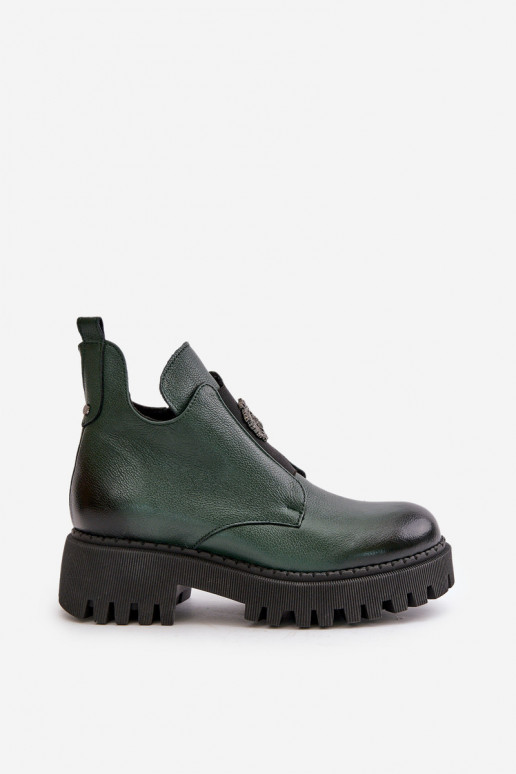 Zazoo 60451 Sieviešu puszābaki ar ornamentiem haki krāsas