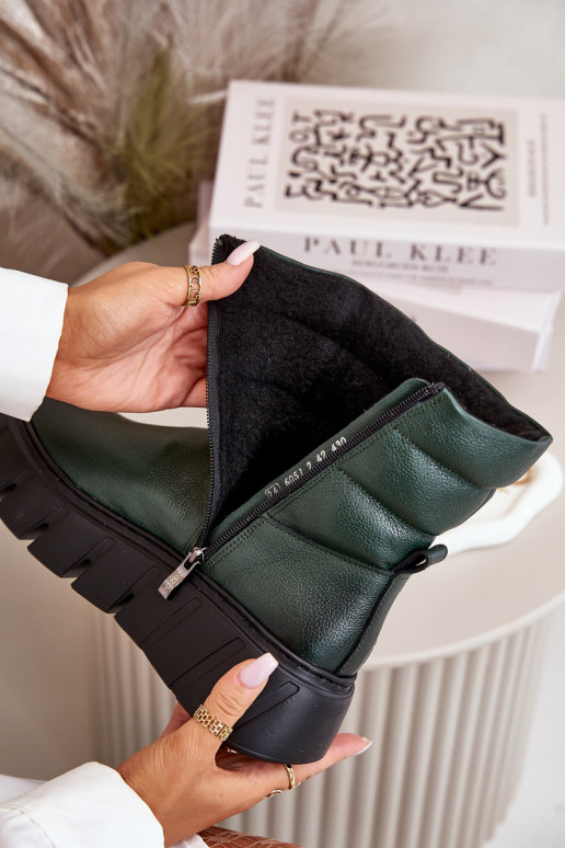 Zazoo 60512 Sieviešu puszābaki Uz pili siltināti haki krāsas