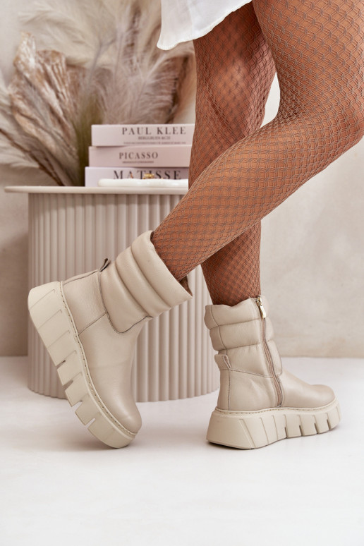 Zazoo 60512 Sieviešu puszābaki Uz pili siltināti Ziloņkaula krāsas Zazoo 60512 Sieviešu puszābaki Uz pili siltināti Ziloņkaula krāsas