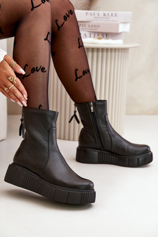 Zazoo 60369 Sieviešu puszābaki ar platformu melnas krāsas Zazoo 60369 Sieviešu puszābaki ar platformu melnas krāsas